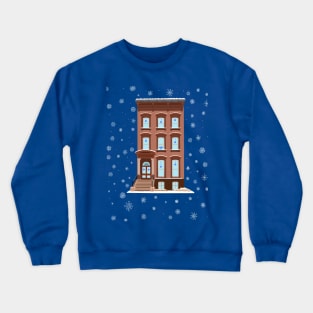 Hanukkah Decorated Brownstone Home Crewneck Sweatshirt